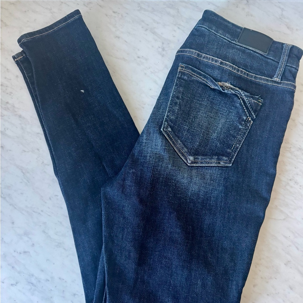 Buckle Women's Skinny Jeans - Dark Blue